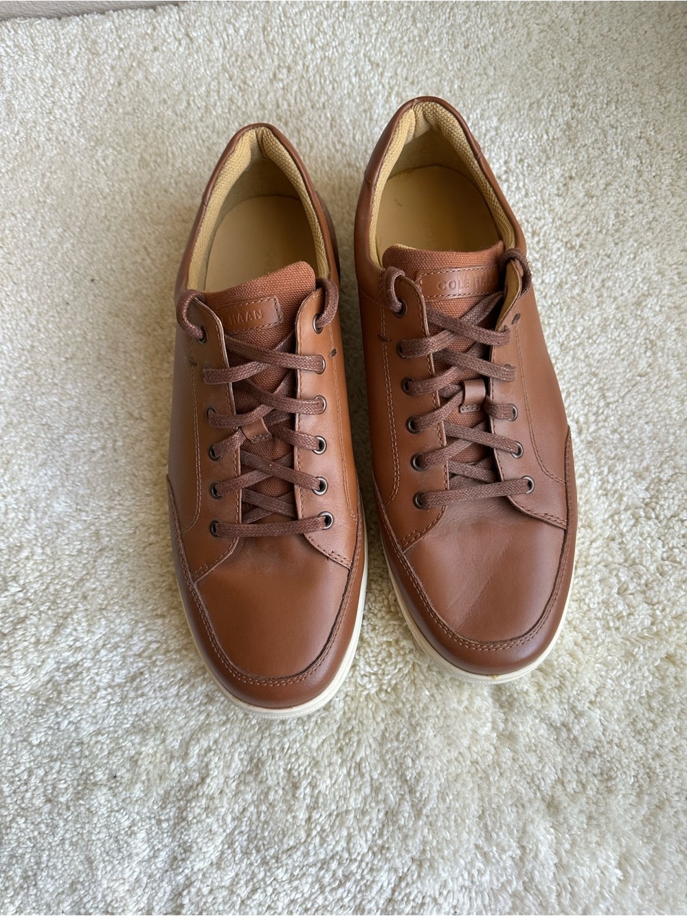 Cole Haan Men’s Sagan Sneaker II Chestnut Brown Leather Lace-Up Sneakers